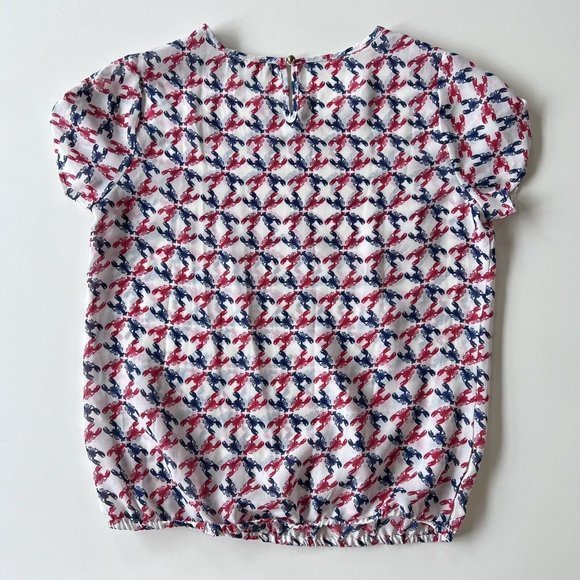 C Wonder by Christian Siriano Blouse Top Women's Size Small Lobster Print - Picture 2 of 9